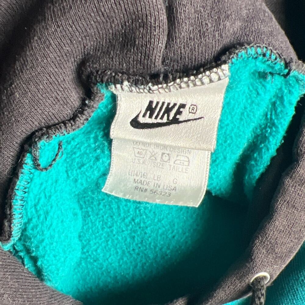 Vintage Nike Air Size 14/16 Blue Two Tone Hoodie Made In USA - Picture 6 of 7